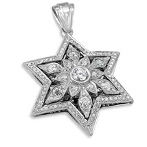 Magen David Star of David Jerusalem White Gold 14K Diamonds Jewelry by A... - £1,762.31 GBP