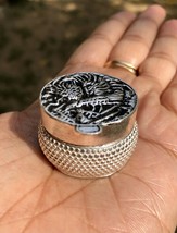 925 Silver Handmade Trinket Kajal Casket Jewelry Hinged Box, Hawk 3.2 cm 20.7 gm - £43.39 GBP