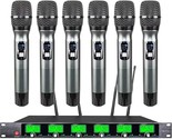 Wireless Microphone System 6 Channel Microphones Pro Uhf 6 Handheld Mic ... - $479.99