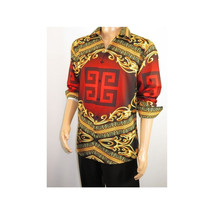 Men Sports Shirt by DE-NIKO Long Sleeves Fashion Print Soft Modal DNK6902 Red image 9