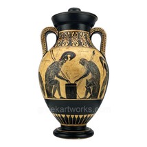 Achilles &amp; Ajax Exekias Ancient Greek Amphora Vase Museum Replica Handmade - £146.86 GBP