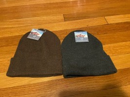 Men’s Winterlace Winter Beanie Cuff Hat Lot (2) NWT Brown Gray  - £11.79 GBP