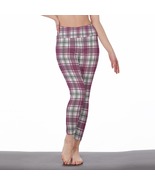 Women&#39;s Leggings Pink and White Plaid S-5XL Available - £23.90 GBP