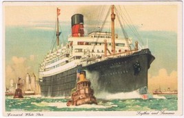 Postcard Cunard White Star Line RMS Scythia &amp; RMS Samaria - £4.54 GBP