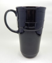 Longaberger Pottery Woven Traditions Ebony Black Travel Mug No Lid - £15.62 GBP