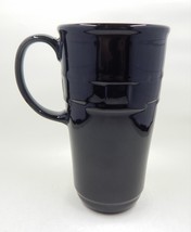 Longaberger Pottery Woven Traditions Ebony Black Travel Mug No Lid - £15.65 GBP