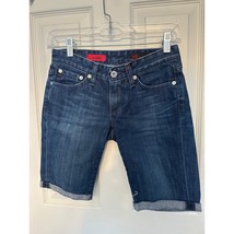 AG Adriano Goldschmied Longline Denim Shorts Size 24R NWOT Dark Wash Ski... - $39.27