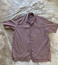 Quicksilver Burgundy Plaid Short Sleeve Shirt with Pocket Men’s Size XL - $9.49
