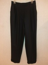 NWT $139 MSRP LAUREN Ralph Lauren Sz 12 Black Lined Wool Cuffed Dress Pants - £19.46 GBP