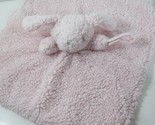 Blankets &amp; beyond Baby Security Blanket pink bunny gray silver eyes sher... - $10.39