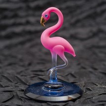 Glass Baron Small Handcrafted Glass Flamingo on Beveled Glass Mirror Base - £11.73 GBP