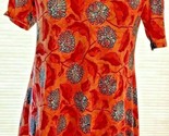 LuLaRoe USA Orange Rust Turquoise Floral Top Shirt XXS 36&quot; Bust 31&quot;Long - $6.88