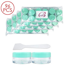 96Pcs 10G/10Ml Makeup Cream Cosmetic Green Sample Jar Containers With Spatulas - £45.82 GBP