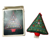 Hallmark Embroidered Christmas Tree Ornament Angel Vintage 1982 Cloth - £5.50 GBP