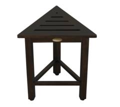 Hotel Dark Teak 18&quot; Triangle Corner Shower Bench Or Shelf - $3,003.71 MXN