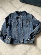 Gap Denim Medium Wash Blue Classic Cotton Blend Jean Trucker Jacket Medium - $25.82