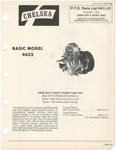 1975 Chelsea Basic Model 4652 Power Take-Off Part List &amp; Specs (P411-27)... - $11.87