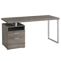 24 Inch Taupe and Silver Computer Desk With Two Drawers - $12,245.52 MXN