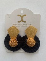 Earing made in Iraca palm by Colombian artisans bronze 24 gold  - £54.87 GBP