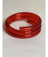 Vintage Cherry Red Lucite Tubular Coil Bracelet Bangle Mod Go Go Retro MCM - $84.86