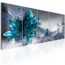 Tiptophomedecor Glamour Canvas Wall Art - Arctic Lilies - Stretched &amp; Framed Rea - £115.89 GBP