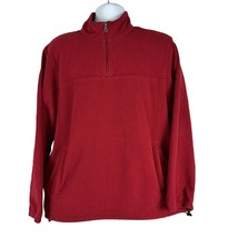 Croft &amp; Barrow Men&#39;s Quarter Zip Fleece Sweatshirt Size M Red - £14.75 GBP