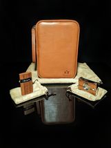 Brizard and Co. Tan Leather  Havana Traveler with cutter & lighter image 11