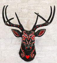 Gothic Day of The Dead Black Red Buck Stag Deer Tribal Sugar Skull Wall ... - £54.74 GBP