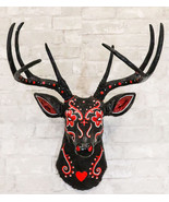 Gothic Day of The Dead Black Red Buck Stag Deer Tribal Sugar Skull Wall ... - $1,250.09 MXN