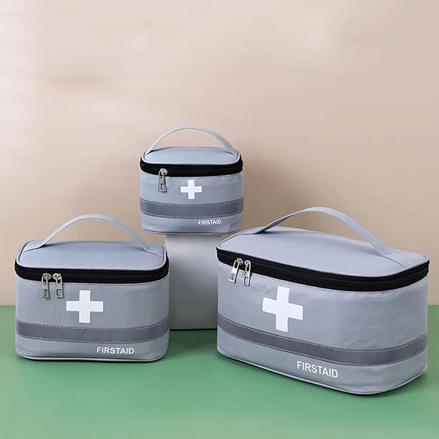 Portable First Aid Kit, Travel Medicine And Medication Storage Bag - S, Dark Gra - £9.47 GBP