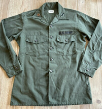 US Army 80’s OG 507 Utility Fatigue Shirt Major Field Artillery 15.5x33 - £38.39 GBP