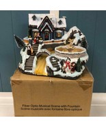 Vintage AVON Christmas Village Landscape WATERFALL WITH  house, singers - €82,04 EUR