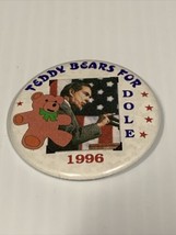 1996 Teddy Bear for Bob Dole Presidential Campaign Button KG Election - £7.04 GBP