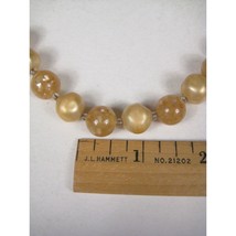 Marvella Iridescent Plastic Beaded Choker Gold Necklace 15 Inch Vintage 1950s - £19.56 GBP