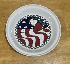 Homer Laughlin Genuine Fiesta Apple Pie deep dish American Flag Patrioti... - $49.49