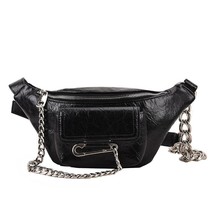 Women Quality Leather Waist Bag  Chain Chest Pack  Crossbody Bag Fashion s Fanny - £64.86 GBP