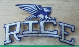 Vintage Rice Owls Embroidered Iron On Patch  4 x 2&quot;&quot; - £3.78 GBP