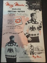 Mary Maxim Graph-Style Knitting Pattern INDIAN EAGLE 438 MENS CARDIGAN S... - $4.21
