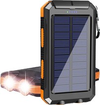 38800mAh Portable Solar Power Bank for All Cellphones, Waterproof (Orange) - £17.88 GBP