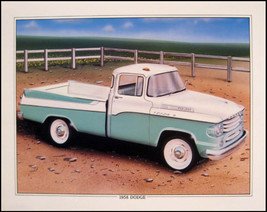 1958 Dodge Sweptside Pickup Orig Art Print Lithograph - $30.69