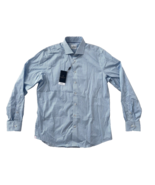 Emanuel Berg By-Byron Striped Button Shirt Modern Fit Blue / White ( 17 ) - $2,428.12 MXN