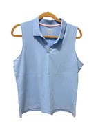 Lilly Pulitzer Luxletic Sleeveless Polo Shirt L Blue Cotton Blend Womens - $13.04 CAD