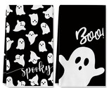 Halloween Kitchen Towel 18 X 28 Inch Black White Ghost Dishcloth Scary H... - $23.99