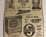 1963 Zenith Color TV Vintage Print Ad Advertisement pa13 - £6.22 GBP