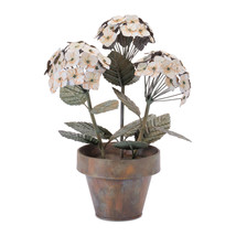 Iron Potted Hydrangea Floral Sculpture 15&quot;H - $2,317.87 MXN