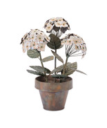 Iron Potted Hydrangea Floral Sculpture 15&quot;H - $2,317.87 MXN