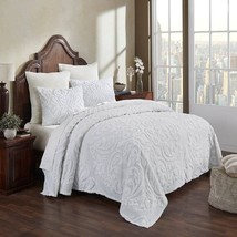 King Size 100-Percent Cotton Chenille 3-Piece Coverlet Bedspread Set in ... - $282.49