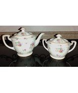 Noritake Teapot &amp; Sugar Bowl Morimura &quot;M&quot; Wreath Red Mark Japan 1920s Fl... - £101.63 GBP