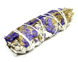 5 Inch White Sage With Purple Sinuata ~ Smudging Incense For Smoke Cleansing - £6.32 GBP