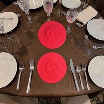 Set of 2 Cait Chapman Red Braided Round Placemats 14" Farmhouse Table Decor - $13.37